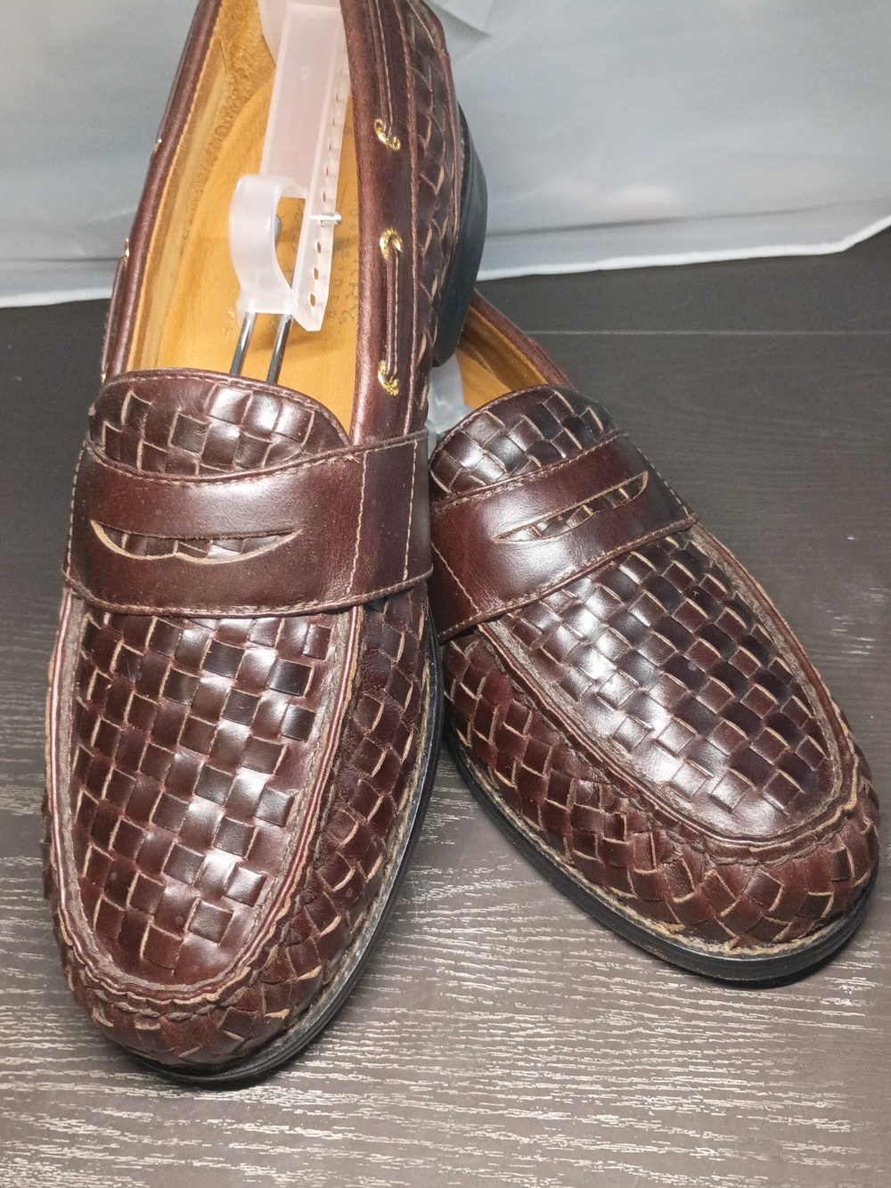 Sperry GOLD CUP Men's 10M Dark Brown Woven Leather Penny Loafers NEW!!!